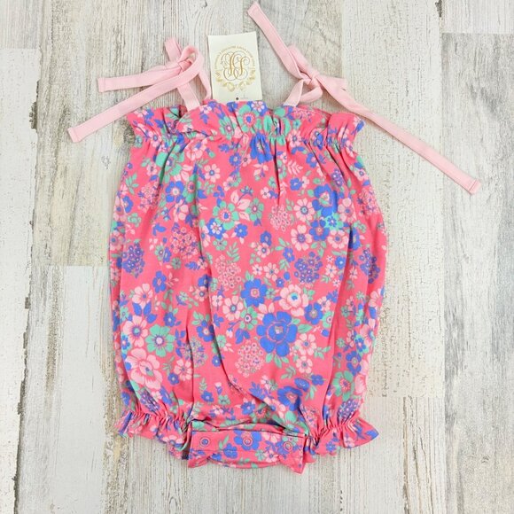 The Beaufort Bonnet Company Rosey Romper Mt Paran Mini Floral Girls Sz 2T NWT - Picture 1 of 8